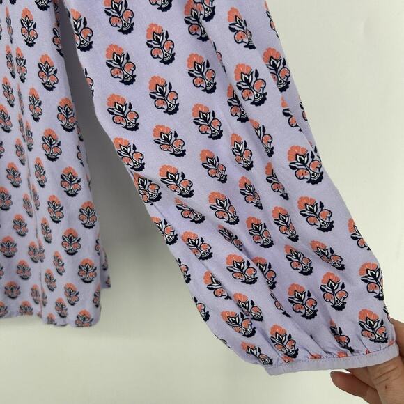 Matilda Jane Topiary Top Purple Boho Long Sleeve Pleated Split Neck Size XL - Picture 5 of 10